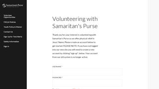 
                            4. Volunteer Sign In | Samaritan's Purse