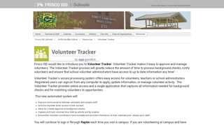 
                            9. Volunteer Tracker - Frisco ISD Schools