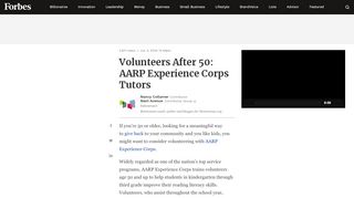 
                            5. Volunteers After 50: AARP Experience Corps Tutors - Forbes