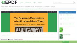 
                            4. Von Neumann, Morgenstern, and the Creation of Game ...