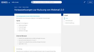 
                            3. Voraussetzungen zur Nutzung des Webmail 2.0 - 1&1 IONOS Hilfe
