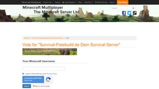 
                            7. Vote for Survival-Freebuild.de Dein Survival Server