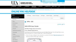 
                            1. VPN - iOS - Online Wiki Helpdesk - UEA - Portal - UEA