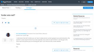 
                            4. Vumber voice mail? - BiggerPockets