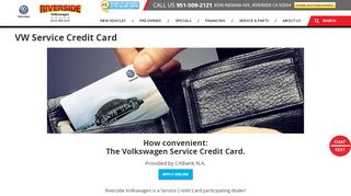 
                            7. VW Service Credit Card - Riverside Volkswagen