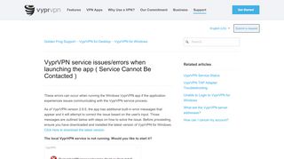 
                            8. VyprVPN service errors when launching the app …