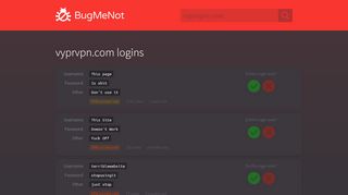 
                            9. vyprvpn.com passwords - BugMeNot
