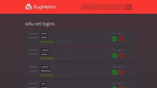 
                            3. w8u.net passwords - BugMeNot