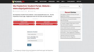 
                            4. Wa Polytechnic Student Portal, Website – www.wapolyadmissions.net ...