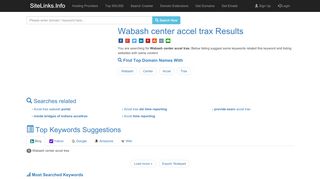 
                            3. Wabash center accel trax Results For Websites Listing - SiteLinks.Info