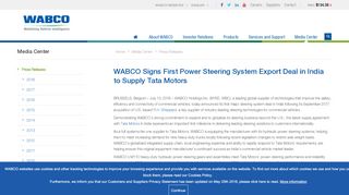 
                            9. WABCO Signs First Power Steering System Export Deal in India to ...