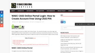 
                            4. WAEC CASS Online Portal Login: How to Create Account Free Using ...
