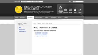 
                            9. WAG & eNews Sign-Up / WAG - Birmingham Schools