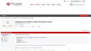 
                            8. [WagJag.com] $29 for 12lbs of Ground Turkey