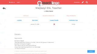 
                            9. Waijiaoyi ESL Teacher - Teachlingo