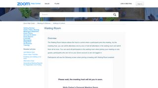 
                            8. Waiting Room – Zoom Help Center - Zoom Support