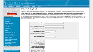 
                            7. Wake Tech Help Desk