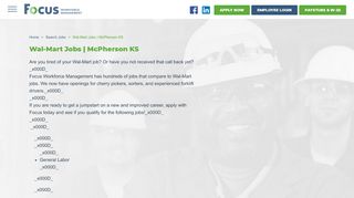 
                            5. Wal-Mart Jobs | McPherson KS - Focus Jobs