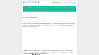 
                            8. Walden Student Portal - bingweeklyquiz.com