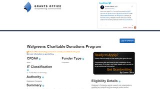 
                            8. Walgreens Charitable Donations Program - Grants Office