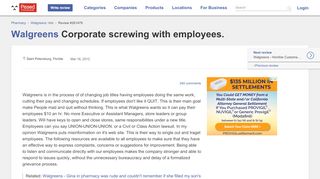 
                            9. Walgreens Corporate screwing with employees. Aug 15, 2019 ...