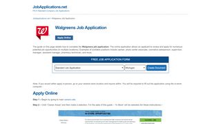 
                            8. Walgreens Job Application - Apply Online