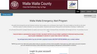 
                            2. Walla Walla Emergency Management Citizen Alert - Login to ...