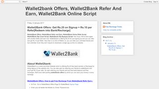 
                            8. Wallet2bank Offers, Wallet2Bank Refer And Earn ...