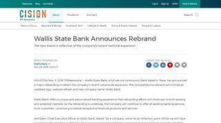
                            4. Wallis State Bank Announces Rebrand - PR Newswire