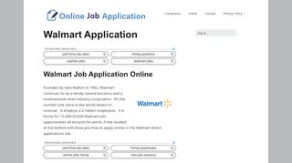 
                            9. Walmart Application - (APPLY ONLINE)