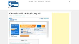 
                            7. Walmart credit card login pay bill - Credit card