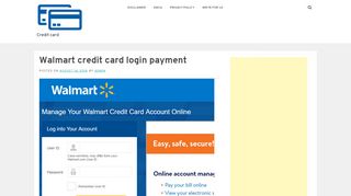 
                            5. Walmart credit card login payment - Credit card
