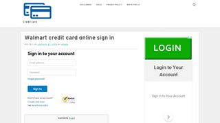 
                            4. Walmart credit card online sign in - Credit card