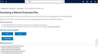 
                            5. Walmart.com Help: Purchasing a Walmart Protection Plan