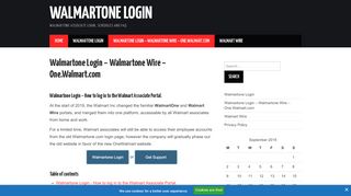 
                            9. Walmartone Login - Walmart1 Wire Associate | One.Walmart ...
