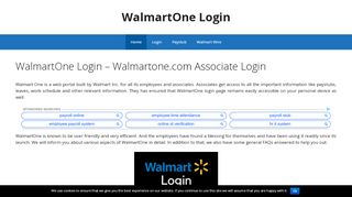 
                            3. WalmartOne Login - Walmartone.com Login Guide