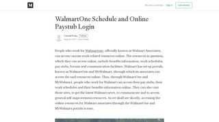 
                            8. WalmartOne Schedule and Online Paystub Login - CanadaToday ...