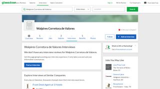 
                            2. Walpires Corretora de Valores Interview Questions | Glassdoor