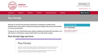 
                            1. Waltham Public Schools :: Plus Portals