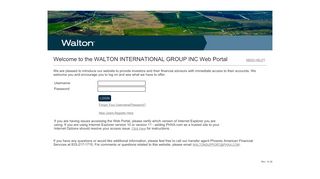 
                            4. WALTON INTERNATIONAL GROUP INC Web Portal