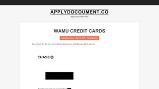 
                            3. Wamu Credit Cards | Applydocoument.co