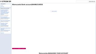 
                            1. Wamucards Bank account|WAMUCARDS - V STROM DR