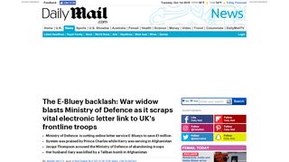
                            3. War widow blasts Ministry of Defence as it scraps E-Bluey ...
