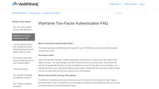 
                            8. Warframe Two-Factor Authentication FAQ – WARFRAME Support