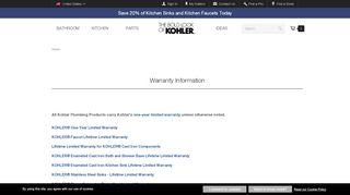 
                            9. Warranty Information | KOHLER