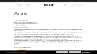 
                            5. Warranty | KOHLER