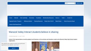 
                            9. Warwick Valley Interact students believe in sharing | Rotary District 7210