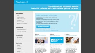 
                            2. Was hab' ich?: Medizinische Befunde kostenlos übersetzen