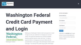 
                            9. Washington Federal Credit Card Payment and Login