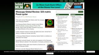 
                            2. Waszupp Global Review: $35 matrix Ponzi cycler